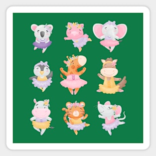 animals in ballerina collection Magnet